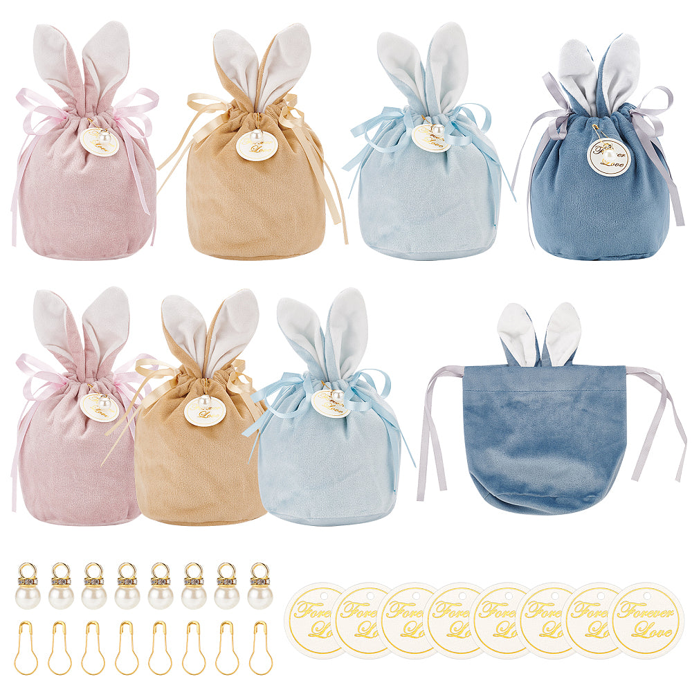 Craspire 1 Bag 8 Set 4 Colors Rabbit Candy Gift Bags, 19x15cm Velvet ...
