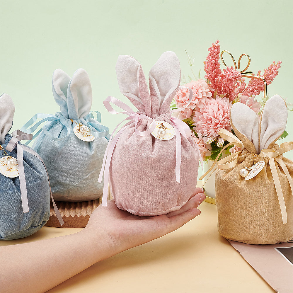 Craspire 1 Bag 8 Set 4 Colors Rabbit Candy Gift Bags, 19x15cm Velvet ...