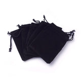 100 pc Velvet Cloth Drawstring Bags, Jewelry Bags, Christmas Party Wedding Candy Gift Bags, Black, 7x5cm