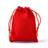 100 pc Velvet Cloth Drawstring Bags, Jewelry Bags, Christmas Party Wedding Candy Gift Bags, Mixed Color, 7x5cm