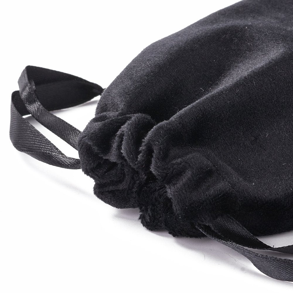 Craspire 1 Bag 12 Pcs Black Velvet Bags, 4.7x3.5 Drawstring