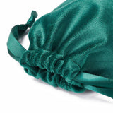 50 pc Velvet Jewelry Drawstring Bags, with Satin Ribbon, Rectangle, Teal, 15x10x0.3cm