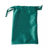 50 pc Velvet Jewelry Drawstring Bags, with Satin Ribbon, Rectangle, Teal, 15x10x0.3cm