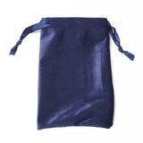 50 pc Velvet Jewelry Drawstring Bags, with Satin Ribbon, Rectangle, Marine Blue, 15x10x0.3cm