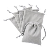 100 pc Velvet Jewelry Bags, Gray, 11.8x10cm