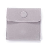 10 pc Velvet Jewelry Bags, Square, Light Grey, 7.4x7.4x1.1cm