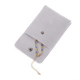 10 pc Velvet Jewelry Bags, Rectangle, Light Grey, 9.7x8.3x1.1cm