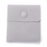 10 pc Velvet Jewelry Bags, Rectangle, Light Grey, 9.7x8.3x1.1cm