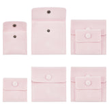 1 Bag 8Pcs 2 Styles Square Velvet Cloth Bag 14.3x10cm,10.4x7cm Pink Velvet Jewelry Bags with Snap Fastener Cloth Gift Pouches for Jewelry Bracelet Headphones Bag Beads Gift Baggies