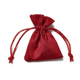 30 pc Velvet Cloth Drawstring Bags, Jewelry Bags, Christmas Party Wedding Candy Gift Bags, Rectangle, FireBrick, 9x7cm