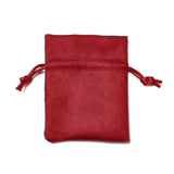 30 pc Velvet Cloth Drawstring Bags, Jewelry Bags, Christmas Party Wedding Candy Gift Bags, Rectangle, FireBrick, 9x7cm