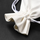 30 pc Velvet Cloth Drawstring Bags, Jewelry Bags, Christmas Party Wedding Candy Gift Bags, Rectangle, White, 9x7cm