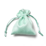 30 pc Velvet Cloth Drawstring Bags, Jewelry Bags, Christmas Party Wedding Candy Gift Bags, Rectangle, Aquamarine, 10x8cm