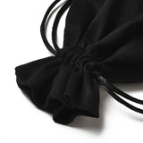 30 pc Velvet Cloth Drawstring Bags, Jewelry Bags, Christmas Party Wedding Candy Gift Bags, Rectangle, Black, 16x12cm