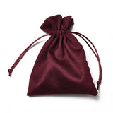 30 pc Velvet Cloth Drawstring Bags, Jewelry Bags, Christmas Party Wedding Candy Gift Bags, Rectangle, Dark Red, 16x12cm