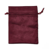 30 pc Velvet Cloth Drawstring Bags, Jewelry Bags, Christmas Party Wedding Candy Gift Bags, Rectangle, Dark Red, 16x12cm