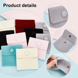 1 Bag 6 Colors Velvet Jewelry Bags, 12pcs Square Gift Bags Small Snap Purse Pouch Bag with Snap Button for Traveling Ring Bracelet Necklace Storage Jewelry Business Selling 2.7inch