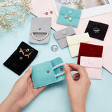 1 Bag 6 Colors Velvet Jewelry Bags, 12pcs Square Gift Bags Small Snap Purse Pouch Bag with Snap Button for Traveling Ring Bracelet Necklace Storage Jewelry Business Selling 2.7inch