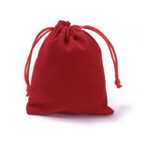 20 pc Velvet Packing Pouches, Drawstring Bags, Red, 12~12.6x10~10.2cm