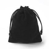 20 pc Velvet Packing Pouches, Drawstring Bags, Black, 12~12.6x10~10.2cm