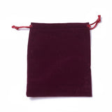 20 pc Velvet Packing Pouches, Drawstring Bags, Dark Red, 15~15.2x12~12.2cm