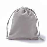 20 pc Velvet Packing Pouches, Drawstring Bags, Dark Gray, 15~15.2x12~12.2cm