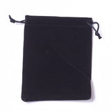 20 pc Velvet Packing Pouches, Drawstring Bags, Black, 15~15.2x12~12.2cm