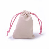 20 pc Velvet Packing Pouches, Drawstring Bags, Pink, 9.2~9.5x7~7.2cm