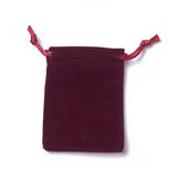20 pc Velvet Packing Pouches, Drawstring Bags, Dark Red, 9.2~9.5x7~7.2cm