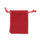 20 pc Velvet Packing Pouches, Drawstring Bags, Red, 9.2~9.5x7~7.2cm