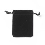 20 pc Velvet Packing Pouches, Drawstring Bags, Black, 9.2~9.5x7~7.2cm