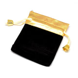100 pc Rectangle Velvet Cloth Gift Bags, Jewelry Packing Drawable Pouches, Black, 9.3x7.5cm