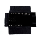1 pc Foldable Velvet Jewelry Travel Roll Bag, Portable Storage Case, For Jewelry Set Display, Black, 63x56.5x2.3cm