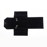 1 pc Foldable Velvet Jewelry Travel Roll Bag, Portable Storage Case, with Cardboard, For Necklace Display, Black, 60x41x1.3cm