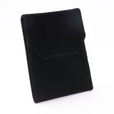 1 pc Foldable Velvet Jewelry Travel Roll Bag, Portable Storage Case, with Cardboard, For Necklace Display, Black, 60x41x1.3cm
