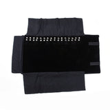 1 pc Foldable Velvet Jewelry Travel Roll Bag, Portable Storage Case, For Necklace Display, Black, 64.5x57x0.6cm