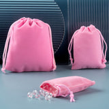 1 Bag 5 Style Rectangle Velvet Pouches, Candy Gift Bags Christmas Party Wedding Favors Bags, Pink, 40pcs/bag
