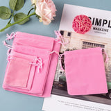 1 Bag 5 Style Rectangle Velvet Pouches, Candy Gift Bags Christmas Party Wedding Favors Bags, Pink, 40pcs/bag