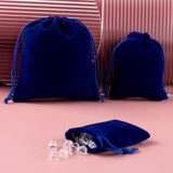 1 Bag 5 Style Rectangle Velvet Pouches, Candy Gift Bags Christmas Party Wedding Favors Bags, Dark Blue, 40pcs/bag