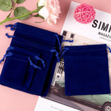 1 Bag 5 Style Rectangle Velvet Pouches, Candy Gift Bags Christmas Party Wedding Favors Bags, Dark Blue, 40pcs/bag