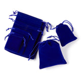 1 Bag 5 Style Rectangle Velvet Pouches, Candy Gift Bags Christmas Party Wedding Favors Bags, Dark Blue, 40pcs/bag