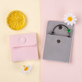 2 Bag 6Pcs 6 Colors Square Velvet Jewelry Bags, with Snap Fastener, Mixed Color, 7x7x0.95cm, 1pc/color