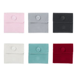 2 Bag 6Pcs 6 Colors Square Velvet Jewelry Bags, with Snap Fastener, Mixed Color, 7x7x0.95cm, 1pc/color