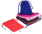 1 Set 18 Pcs Velvet Pouches Jewellery Gift Bags Wedding Favor Bags with Drawstrings for Wedding Favor Packaging, 9x7cm