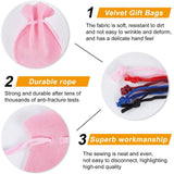 1 Set 50 Pcs Velvet Bags, Velvet Cloth Drawstring Pouches for DIY Candy Gift and Jewelry Necklace Bracelet Packing, 9x7cm, 5 Colors
