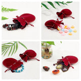 50 pc Velvet Bags, Calabash Shape Drawstring Jewelry Pouches, Dark Red, 9x7cm