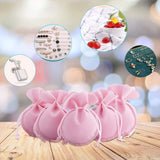 50 pc 50 Pcs Velvet Bags, Calabash Shape Drawstring Jewelry Pouches Small Candy Gift Bags for Christmas Wedding Birthday Party Favors, Hot Pink 9x7cm(3.54"x2.75")