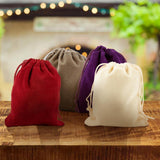 1 Set 18 Pcs Velvet Bags, Drawstring Jewelry Pouches Rectangle Gift Bags for Wedding, Candy Bags, Party Favors, 12x10cm