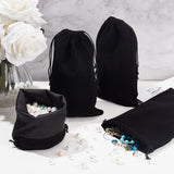30 pc Rectangle Velvet Pouches, Candy Gift Bags Christmas Party Wedding Favors Bags, Black, 23x15cm