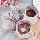 12 pc Velvet Jewelry Bags with Drawstring & Plastic Imitation Pearl, Velvet Cloth Gift Pouches, Gray, 13.2x14x0.4cm